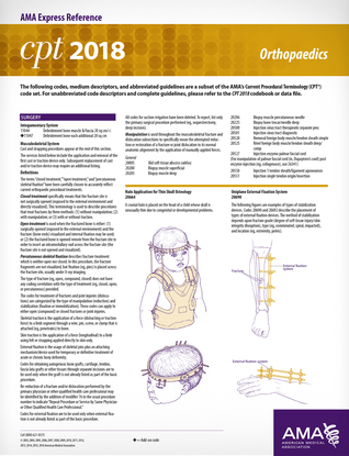 [6e1c7] !R.e.a.d# CPT 2018 Express Reference Card: Orthopaedics - American Medical Association *PDF*