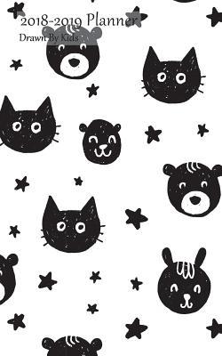 [2a29d] %F.u.l.l.# *D.o.w.n.l.o.a.d~ 2018-2019 Planner Drawn by Kids: Academic Planner 2018-19 Weekly Calendar Organizer with Yearly and Monthly Pages and Animals Black and White Cover -  !e.P.u.b~