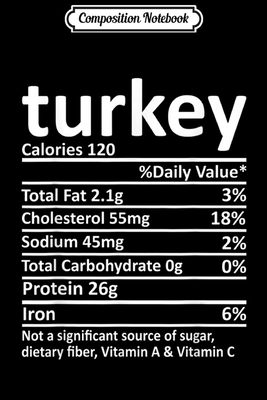 [5e6ec] !R.e.a.d@ ~O.n.l.i.n.e~ Composition Notebook: Turkey Nutrition Thanksgiving Costume Food Facts Christmas Journal/Notebook Blank Lined Ruled 6x9 100 Pages - Rosalinde Bode ~e.P.u.b!